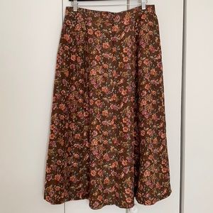 A silk floral skirt